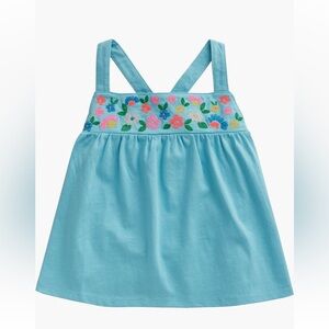 Mini Boden Cross Back Embroider Flower Tank Top, NWT